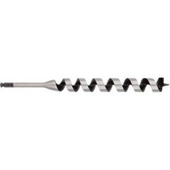 Irwin - 1-3/8", 3/8" Diam Hex Shank, 17" Overall Length with 15" Twist, Ship Auger Bit - Eagle Tool & Supply
