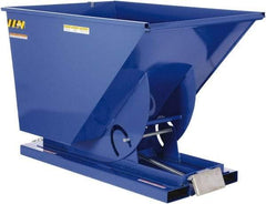 Vestil - 4,000 Lb Load Capacity, 1-1/2 Cu Yd, Steel Self-Dumping Hopper - 43-9/16" Wide x 68-3/8" Long x 51-13/16" High, Blue - Eagle Tool & Supply
