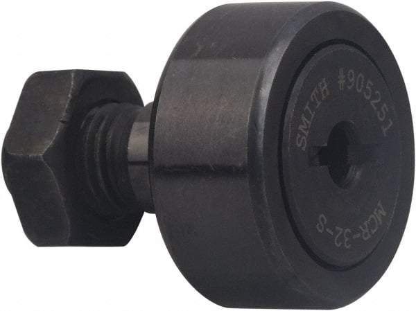 Accurate Bushing - 13mm Roller Diam x 9mm Width, 5mm Stud Diam x 13mm Length, Stud Cam Follower - Carbon Steel, 7.5mm Thread Length, M5 x 0.8 Thread, 23mm OAL, 2,450 N Dynamic Cap, 1,700 N Static Cap - Eagle Tool & Supply