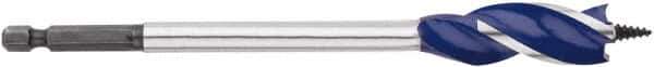 Irwin - 5/8", 1/4" Hex Shank, Bright Finish, High Speed Steel, Spade Blade Drill Bit - 2 Spurs, 6" Overall Length, 4-1/4" Shank Length, No Wire Fishing Hole - Eagle Tool & Supply