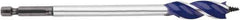 Irwin - 1/2", 1/4" Hex Shank, Bright Finish, High Speed Steel, Spade Blade Drill Bit - 2 Spurs, 6" Overall Length, 4-1/4" Shank Length, No Wire Fishing Hole - Eagle Tool & Supply