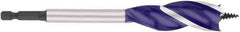 Irwin - 13/16", 1/4" Hex Shank, Bright Finish, High Speed Steel, Spade Blade Drill Bit - 2 Spurs, 6" Overall Length, 4-1/4" Shank Length, No Wire Fishing Hole - Eagle Tool & Supply