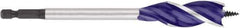 Irwin - 11/16", 1/4" Hex Shank, Bright Finish, High Speed Steel, Spade Blade Drill Bit - 2 Spurs, 6" Overall Length, 4-1/4" Shank Length, No Wire Fishing Hole - Eagle Tool & Supply