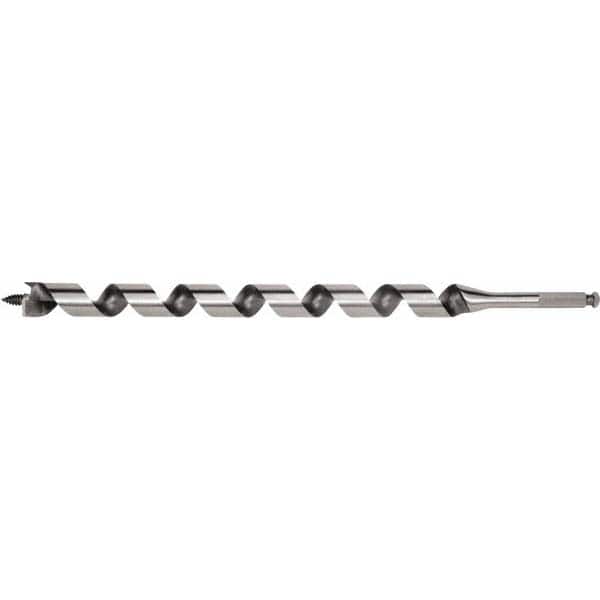 Irwin - 15/16", 7/16" Diam Hex Shank, 18" Overall Length with 15" Twist, Utility Auger Bit - Eagle Tool & Supply
