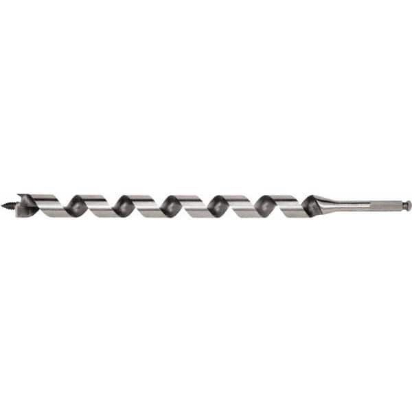 Irwin - 11/16", 7/16" Diam Hex Shank, 24" Overall Length with 21" Twist, Utility Auger Bit - Eagle Tool & Supply