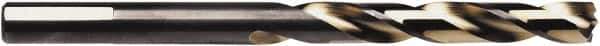 Irwin - 5/16" 135° High Speed Steel Jobber Drill - Oxide/Gold Finish, Spiral Flute, Straight Shank, 4-1/2" OAL - Eagle Tool & Supply