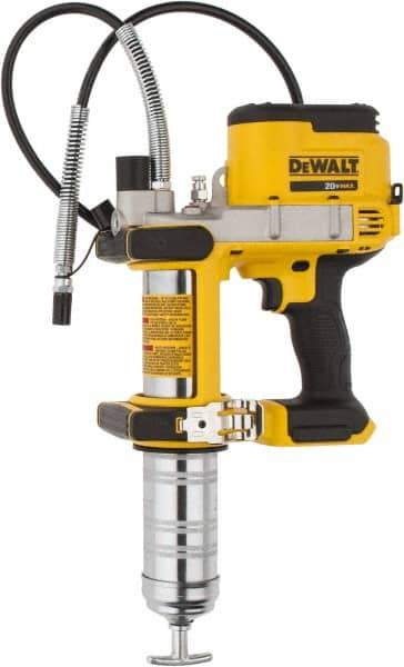 DeWALT - 10,000 Max psi, Flexible Battery-Operated Grease Gun - 16 oz Capacity, Bulk & Cartridge Fill, Includes Shoulder Strap - Eagle Tool & Supply