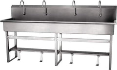 SANI-LAV - 77" Long x 16-1/2" Wide Inside, 1 Compartment, Grade 304 Stainless Steel Hands Free Hand Sink - 16 Gauge, 80" Long x 20" Wide x 45" High Outside, 8" Deep - Eagle Tool & Supply