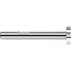 Harvey Tool - 1" Cut Diam, 3/16" Cut Width, 3/8" Shank, Straight-Tooth Woodruff Keyseat Cutter - Exact Industrial Supply