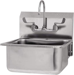 SANI-LAV - 19" Long x 16" Wide Inside, 1 Compartment, Grade 304 Stainless Steel Hand Sink-Wall Mount - 18 Gauge, 21" Long x 20" Wide x 24" High Outside, 10" Deep - Eagle Tool & Supply