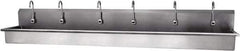 SANI-LAV - 117" Long x 16-1/2" Wide Inside, 1 Compartment, Grade 304 Stainless Steel Hands Free Hand Sink - 16 Gauge, 120" Long x 20" Wide x 18" High Outside, 8" Deep - Eagle Tool & Supply