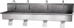 SANI-LAV - 77" Long x 16-1/2" Wide Inside, 1 Compartment, Grade 304 Stainless Steel Hands Free Hand Sink - 16 Gauge, 80" Long x 20" Wide x 18" High Outside, 8" Deep - Eagle Tool & Supply