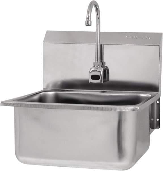 SANI-LAV - 19" Long x 16" Wide Inside, 1 Compartment, Grade 304 Stainless Steel Hands Free Hand Sink - 18 Gauge, 21" Long x 20" Wide x 24" High Outside, 10" Deep - Eagle Tool & Supply