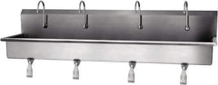 SANI-LAV - 77" Long x 16-1/2" Wide Inside, 1 Compartment, Grade 304 Stainless Steel Hands Free Hand Sink - 16 Gauge, 80" Long x 20" Wide x 18" High Outside, 8" Deep - Eagle Tool & Supply