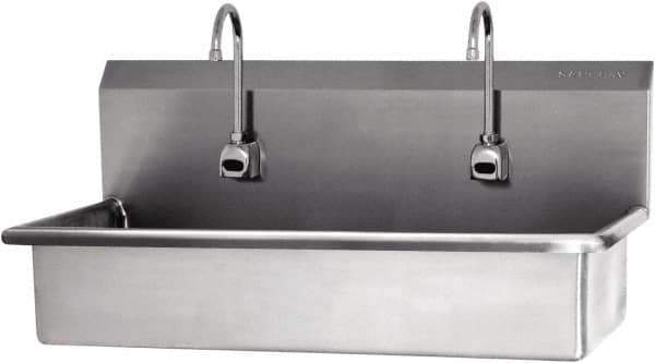 SANI-LAV - 37" Long x 16-1/2" Wide Inside, 1 Compartment, Grade 304 Stainless Steel Hands Free Hand Sink - 16 Gauge, 40" Long x 20" Wide x 18" High Outside, 8" Deep - Eagle Tool & Supply