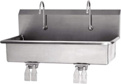 SANI-LAV - 37" Long x 16-1/2" Wide Inside, 1 Compartment, Grade 304 Stainless Steel Hands Free Hand Sink - 16 Gauge, 40" Long x 20" Wide x 18" High Outside, 8" Deep - Eagle Tool & Supply