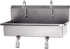 SANI-LAV - 37" Long x 16-1/2" Wide Inside, 1 Compartment, Grade 304 Stainless Steel Hands Free Hand Sink - 16 Gauge, 40" Long x 20" Wide x 18" High Outside, 8" Deep - Eagle Tool & Supply