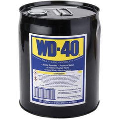 WD-40 - 5 Gal Pail Multi-Use Product - Bulk, Liquid, Stop Squeaks, Removes & Protects, Loosens Rusted Parts, Free Sticky Mechanisms, Drives Out Moisture - Eagle Tool & Supply