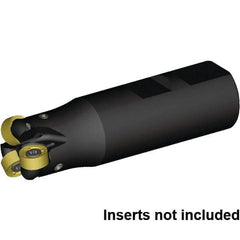 Kennametal - 1" Cutting Diam, 1" Shank Diam, 1" Max Depth of Cut, Weldon Shank Indexable Copy End Mill - 3 Inserts, RN.J10T3M0.N.. Insert, KDR Toolholder, Steel, Through Coolant - Eagle Tool & Supply