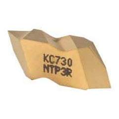 Kennametal - NTP3 Grade KC730, Internal/External Partial Profile 60° Threading Insert - 1.25 to 40mm & 6 to 20 TPI Ext Pitch, 20 to 50mm & 5 to 12 TPI Int Pitch, Right Hand Insert, TiN Finish, Carbide - Eagle Tool & Supply