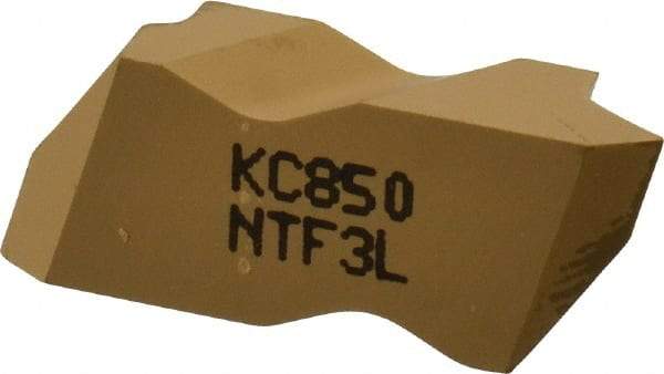 Kennametal - NTF3 Grade KC850, Internal/External Partial Profile 60° Threading Insert - 0.6 to 2.5mm & 10 to 44 TPI Ext Pitch, 10 to 2.5mm & 9 to 24 TPI Int Pitch, Left Hand Insert, TiC/TiCN/TiN Finish, Carbide - Eagle Tool & Supply