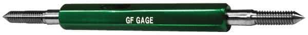 GF Gage - #5-40, Class 3B, Double End Plug Thread Go/No Go Gage - High Speed Steel, Size 00 Handle Included - Eagle Tool & Supply