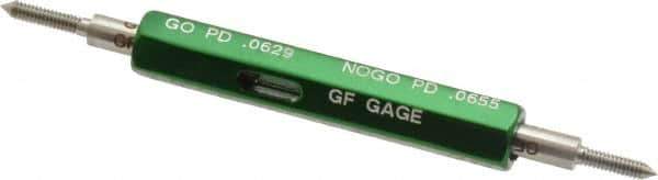 GF Gage - #1-64, Class 2B, Double End Plug Thread Go/No Go Gage - Hardened Tool Steel, Size 000 Handle Included - Eagle Tool & Supply