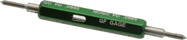 GF Gage - #1-72, Class 2B, Double End Plug Thread Go/No Go Gage - Hardened Tool Steel, Size 000 Handle Included - Eagle Tool & Supply