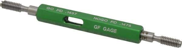 GF Gage - #8-32, Class 2B, Double End Plug Thread Go/No Go Gage - Hardened Tool Steel, Size 0 Handle Included - Eagle Tool & Supply