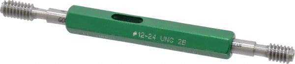 GF Gage - #12-24, Class 2B, Double End Plug Thread Go/No Go Gage - Hardened Tool Steel, Size 0 Handle Included - Eagle Tool & Supply