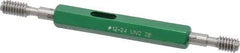 GF Gage - #12-24, Class 2B, Double End Plug Thread Go/No Go Gage - Hardened Tool Steel, Size 0 Handle Included - Eagle Tool & Supply