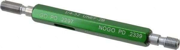 GF Gage - 1/4-32, Class 2B, Double End Plug Thread Go/No Go Gage - Hardened Tool Steel, Size 1 Handle Included - Eagle Tool & Supply