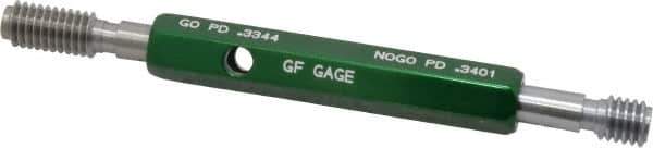 GF Gage - 3/8-16, Class 2B, Double End Plug Thread Go/No Go Gage - Hardened Tool Steel, Size 2 Handle Included - Eagle Tool & Supply