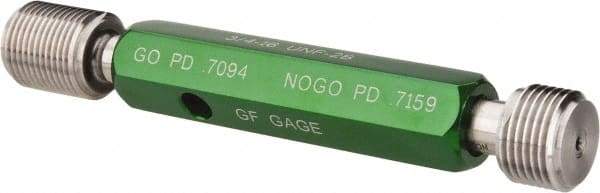 GF Gage - 3/4-16, Class 2B, Double End Plug Thread Go/No Go Gage - Hardened Tool Steel, Size 3 Handle Included - Eagle Tool & Supply