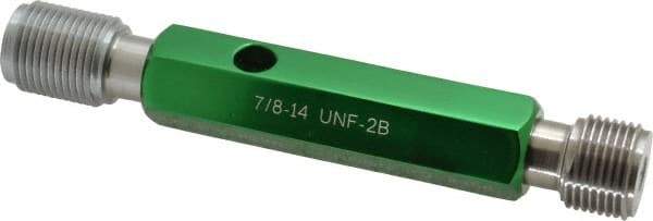 GF Gage - 7/8-14, Class 2B, Double End Plug Thread Go/No Go Gage - Hardened Tool Steel, Size 4 Handle Included - Eagle Tool & Supply