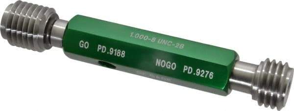 GF Gage - 1-8, Class 2B, Double End Plug Thread Go/No Go Gage - Hardened Tool Steel, Size 4 Handle Included - Eagle Tool & Supply