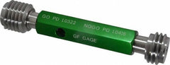 GF Gage - 1-1/8 - 7, Class 2B, Double End Plug Thread Go/No Go Gage - Hardened Tool Steel, Size 4 Handle Included - Eagle Tool & Supply