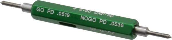 GF Gage - #0-80, Class 3B, Double End Plug Thread Go/No Go Gage - Hardened Tool Steel, Size 000 Handle Included - Eagle Tool & Supply