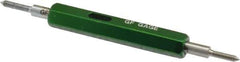 GF Gage - #1-72, Class 3B, Double End Plug Thread Go/No Go Gage - Hardened Tool Steel, Size 000 Handle Included - Eagle Tool & Supply