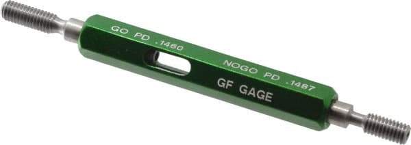 GF Gage - #8-36, Class 3B, Double End Plug Thread Go/No Go Gage - Hardened Tool Steel, Size 0 Handle Included - Eagle Tool & Supply