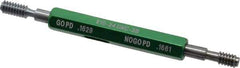 GF Gage - #10-24, Class 3B, Double End Plug Thread Go/No Go Gage - Hardened Tool Steel, Size 0 Handle Included - Eagle Tool & Supply