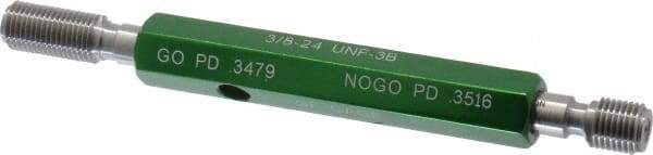 GF Gage - 3/8-24, Class 3B, Double End Plug Thread Go/No Go Gage - Hardened Tool Steel, Size 2 Handle Included - Eagle Tool & Supply