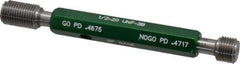 GF Gage - 1/2-20, Class 3B, Double End Plug Thread Go/No Go Gage - Hardened Tool Steel, Size 2 Handle Included - Eagle Tool & Supply