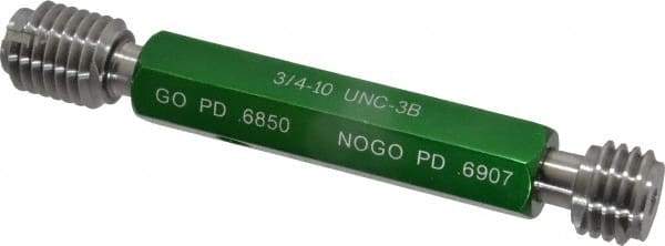 GF Gage - 3/4-10, Class 3B, Double End Plug Thread Go/No Go Gage - Hardened Tool Steel, Size 3 Handle Included - Eagle Tool & Supply