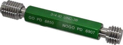 GF Gage - 3/4-10, Class 3B, Double End Plug Thread Go/No Go Gage - Hardened Tool Steel, Size 3 Handle Included - Eagle Tool & Supply