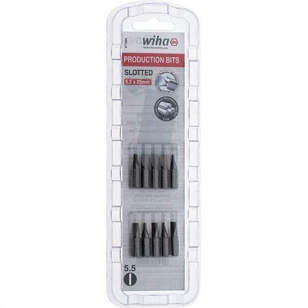 Wiha - Slotted Screwdriver Bits Reversible: NonReversible Blade Width (Inch): 7/32 - Eagle Tool & Supply