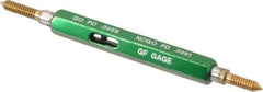 GF Gage - #4-40, Class 2B, Double End Plug Thread Go/No Go Gage - High Speed Steel, Size 00 Handle Included - Eagle Tool & Supply