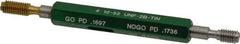 GF Gage - #10-32, Class 2B, Double End Plug Thread Go/No Go Gage - High Speed Steel, Size 0 Handle Included - Eagle Tool & Supply