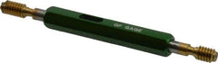 GF Gage - #12-24, Class 2B, Double End Plug Thread Go/No Go Gage - High Speed Steel, Size 0 Handle Included - Eagle Tool & Supply