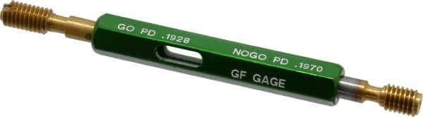 GF Gage - #12-28, Class 2B, Double End Plug Thread Go/No Go Gage - High Speed Steel, Size 0 Handle Included - Eagle Tool & Supply